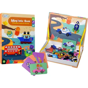 Výuková hračka Mamido Vzdělávací magnetické puzzle v knize Dopravní prostředky