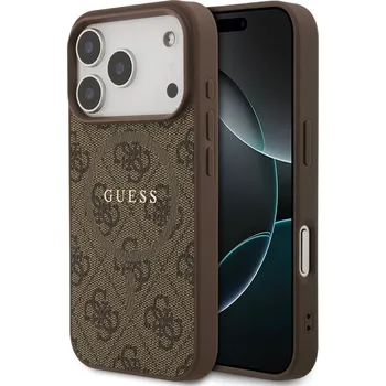 Náhradní kryt pro mobilní telefon Guess PU Leather 4G Colored Ring MagSafe zadní kryt pro iPhone 17 Pro Brown