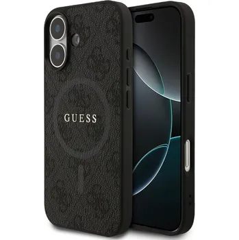 Náhradní kryt pro mobilní telefon Guess PU Leather 4G Colored Ring MagSafe zadní kryt pro iPhone 17 Black