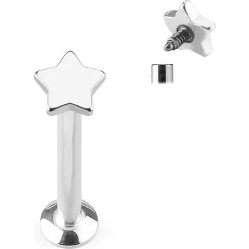 Piercing Šperky4U Piercing do brady - labreta, hvězdička - LB1036ST-1206