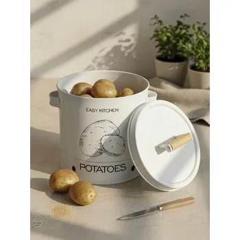 Dóza na potraviny Sinsay - Nerezová dóza na brambory s víčkem - bílá - 240HO-00X - 240HO-00X-ONE