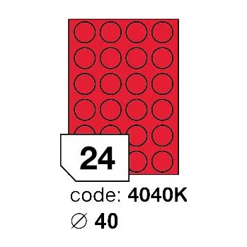 Kancelářské potřeby Samolepící etikety Rayfilm Office průměr 40 mm 100 archů, matně červená, R0122.4040K