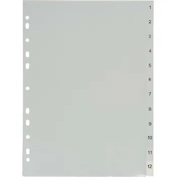 Rozdružovač PVC A4 1-12 číselný, šedý
