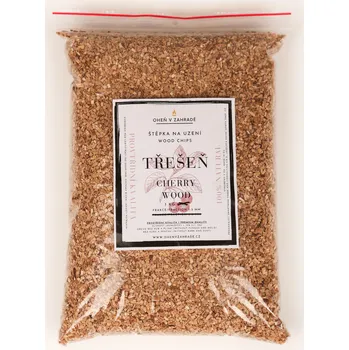 Štěpka na uzení OHENVZAHRADE.CZ Prvotřídní dřevní štěpka 1-3 mm třešeň - 1 kg