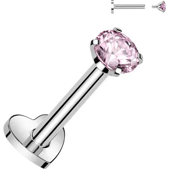 Piercing Šperky4U Piercing do brady TITAN, růžový kámen - TIT1313P-1208