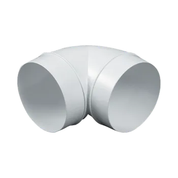 Ventilační potrubí Koleno vodorovné kulaté 90° Bílá Ø 125 mm