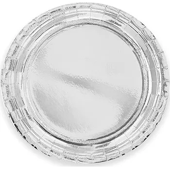 Talíř Stříbrné papírové talíře 18 cm 6 ks na jedno použití dekorace na stůl