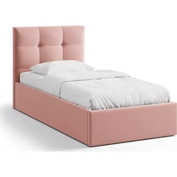Postel Růžová čalouněná jednolůžková postel s úložným prostorem s roštem 90x200 cm Phaedra – Micadoni ID_1831942