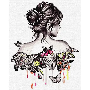 Obraz Obrázek k malování podle čísel Artnapi Dívka s motýly 40x50 cm