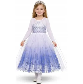 Karnevalový kostým KOSTÝM ZIMNÍ PRINCEZNA LEDOVÁ KRÁLOVNA OMBRE PŘEVLEK KARNEVAL 116