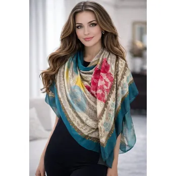 Šátek Dámský šátek 90 x 175 cm Barevné tóny 23-09 zelený