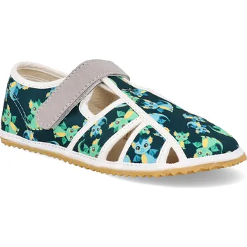 Dívčí bačkory Barefoot dětské přezůvky Jonap - Home dráček modré Velikost: 24