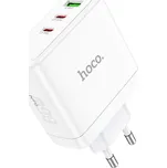 Hoco Wall Charger 2x Type C + USB A Qc Pd 65W Gan N30 white