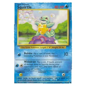 Karetní hra Pokémon BS 063/102 Squirtle - Base Set Stav: Excellent
