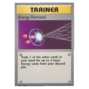 Karetní hra Pokémon BS 081/102 Energy Retrieval - Base Set Stav: Played