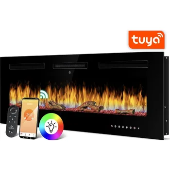 Hlavice pro radiátor BOT Chytrý elektrický krb Tuya ES1 Krb: Malý (91,5 cm) - černý