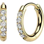 Šperky4U Titanové náušnice kruhy s moissanity, 12 mm - MOT1002-12