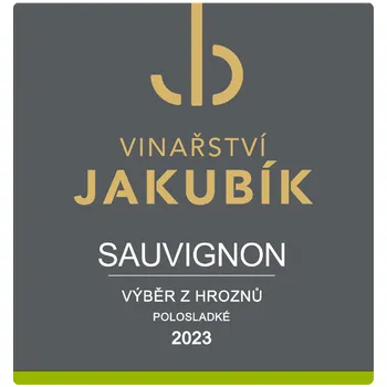 Víno Sauvignon 2023, výběr z hroznů, Vinařství Jakubík, polosladké