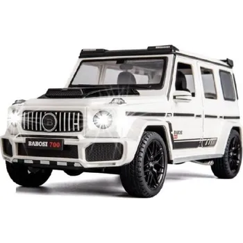 autíčko Mercedes Benz G Brabus kovový model hračka na baterie světla zvuk 1:32 Bílá