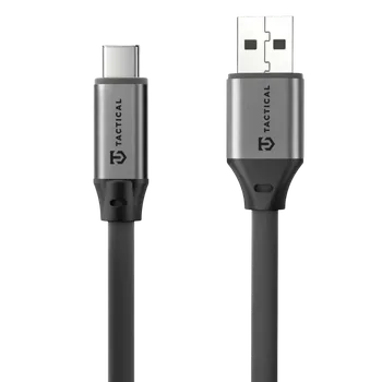 Datový kabel Tactical Fat Man 2.0 Cable USB-A/USB-C 1m Grey