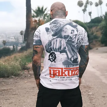 Pánské tričko Pánské triko Yakuza Deep Down Allover Regular 26010 white velikost: 4XL