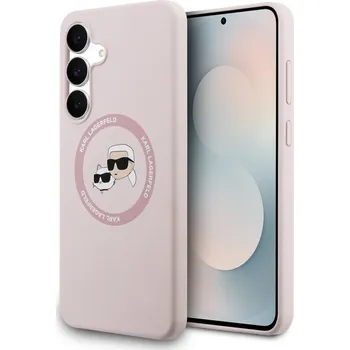 Karl Lagerfeld Liquid Silicone K&CH Heads MagSafe zadní kryt pro Samsung Galaxy S25 FE Pink