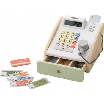 Hra na obchod Kidland Dřevěná kasička na hraní s příslušenstvím