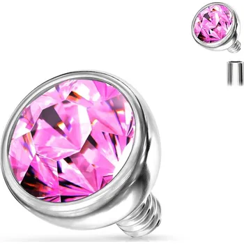 Piercing Šperky4U Náhradní kulička s kamínkem k labretě, průměr 3 mm - ND011-03P