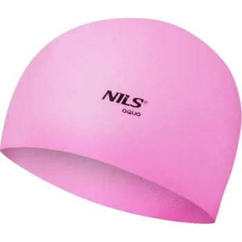Plavecká čepice NILS Aqua Silikonová čepice NILS Aqua NQC Dots růžová