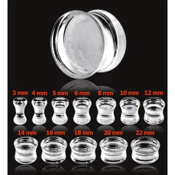 Piercing Šperky4U Průhledný akrylátový plug do ucha - PL01030-10
