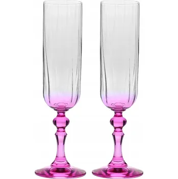Sklenice Skleničky na šampaňské Krosno bubble růžové 200 Ml 2 ks