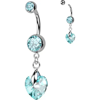 Módní doplněk Šperky4U Piercing do pupíku - srdíčko - WP01298-Q