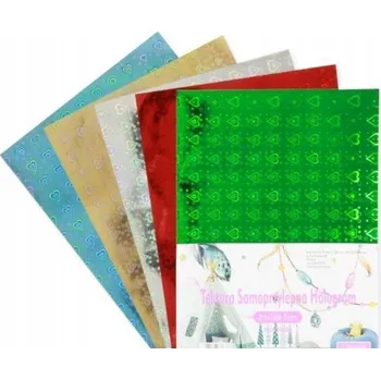 Obraz BLOK A4 HLADKÁ KARTONOVÁ HOLOGRAFICKÁ SRDÍČKA MIX 5 BAREV PENWORD