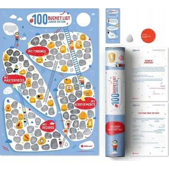 Obraz Plakát Stírací mapa - #100 Junior Life Edition bez rámu 60 x 40 cm