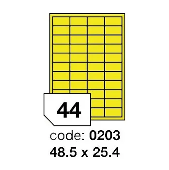 Kancelářské potřeby Samolepící etikety Rayfilm Office 48,5x25,4 mm 100 archů, matně žlutá, R0121.0203