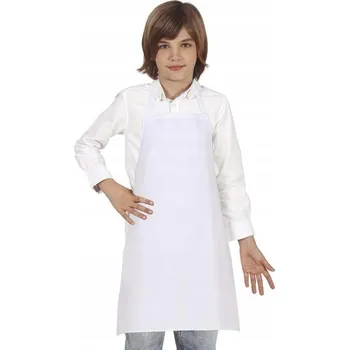 Kuchyňská zástěra Bílá zástěra KUCHARZ univerzální pro děti kostým