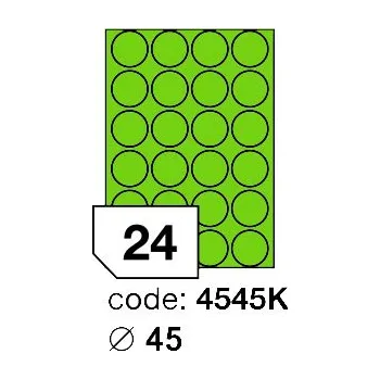 Papír Samolepící etikety Rayfilm Office průměr 45 mm 100 archů, fluo zelená, R0130.4545K