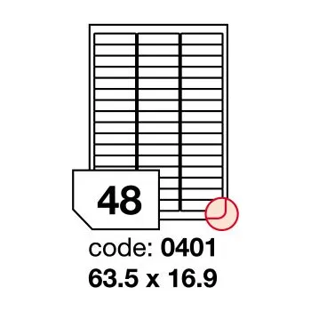 Speciální papír Samolepící etikety Rayfilm Office 63,5x16,9 mm 100 archů, laser, R0119.0401