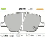 Sada brzdových destiček, kotoučová brzda VALEO 302201