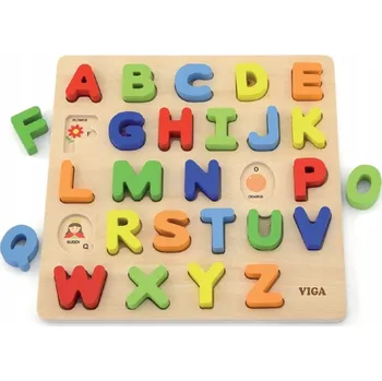 Dřevěná hračka Viga Dřevěná vkládačka - písmena