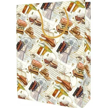 Kabelka Ozdobná taška s motivem knih, velká