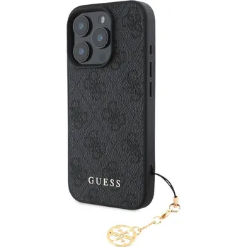 Guess 4G Charm zadní kryt pro iPhone 16 Pro Max Tone on Tone Grey