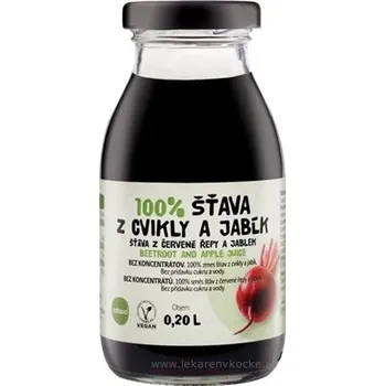 ZDRAVO ORGANIC zdravě 100% ŠŤÁVA Z CVIKLY A JABEL 200 ml