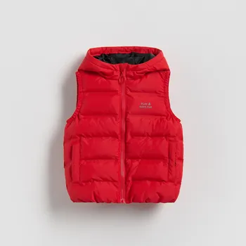 Reserved - Prošívaná vesta s kapucí - červená - 783HF-33X - 783HF-33X-104