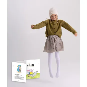 Dětské punčocháče v knížce s pohádkou – POHÁDKY II (bílé) - 104/110 - Bílá