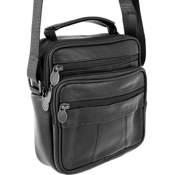 Pánská taška přes rameno kožená černá 7648 (Taška přes rameno z pravé kůže)