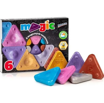 TRIANGLE MAGIC METALLIC Trojboké voskovky - včelí vosk, sada 6ks