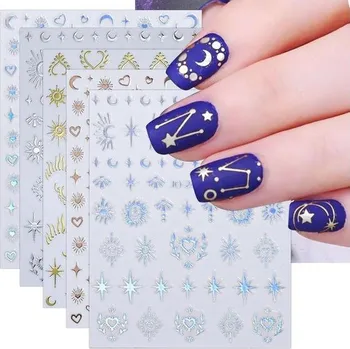 Vánoční dekorace JMEOWIO Vánoční samolepky na nehty Nail Art 8 listů Samolepicí samolepky na nehty Dekorace na nehty