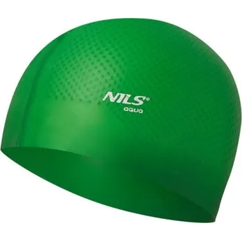 Plavecká čepice NILS Aqua Silikonová čepice NILS Aqua NQC Dots zelená