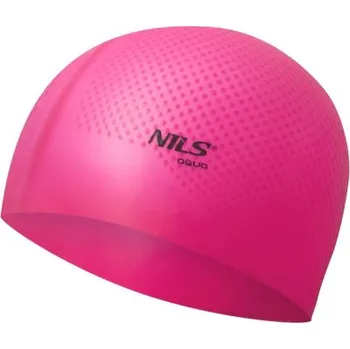 Plavecká čepice NILS Aqua Silikonová čepice NILS Aqua NQC Dots tmavěrůžová